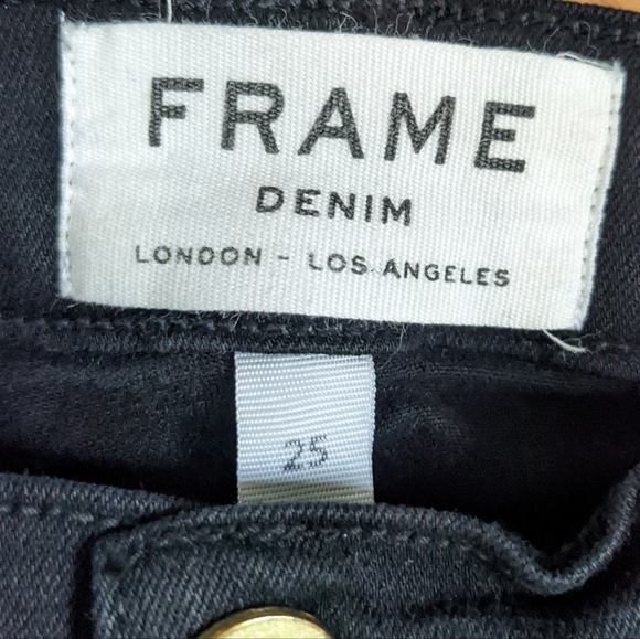 Frame black Le Skinny distressed super skinny stretch jeans size 25 - Picture 14 of 15